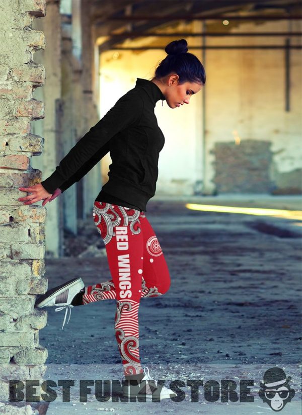 Colorful Summer With Wave Detroit Red Wings Leggings