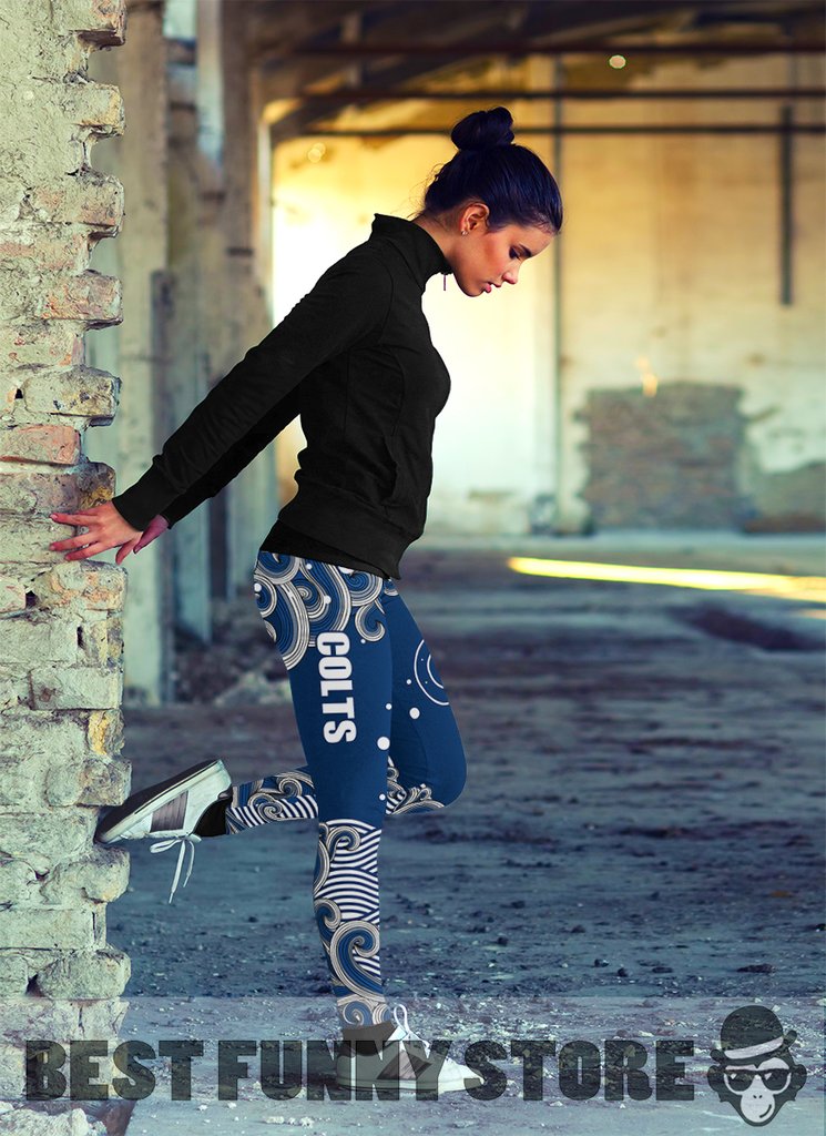 Colorful Summer With Wave Indianapolis Colts Leggings Colorful Summer With Wave Indianapolis Colts Leggings