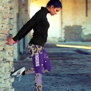 Colorful Summer With Wave LSU Tigers Leggings