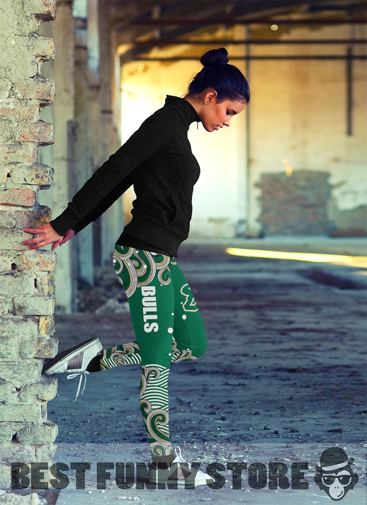 Colorful Summer With Wave South Florida Bulls Leggings Colorful Summer With Wave South Florida Bulls Leggings