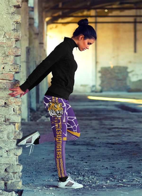 Cool Air Lighten Attractive Kind LSU Tigers Leggings