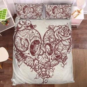 Couple Skull 1 Duvet Cover and Pillowcase Set Bedding Set