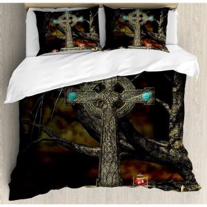 Cross Tree Grave Duvet Cover and Pillowcase Set Bedding Set