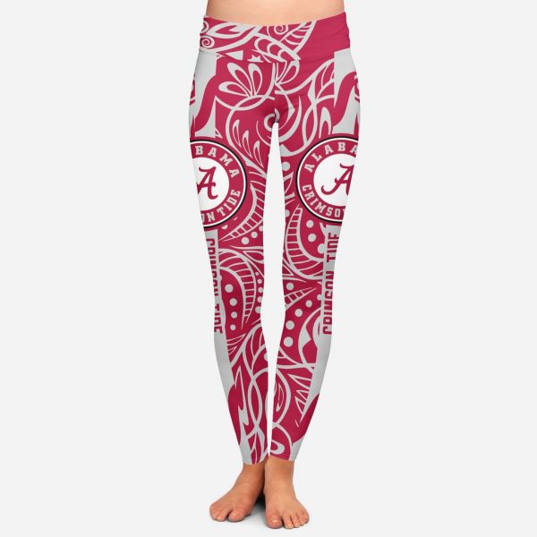 Curly Line Charming Daily Fashion Alabama Crimson Tide Leggings