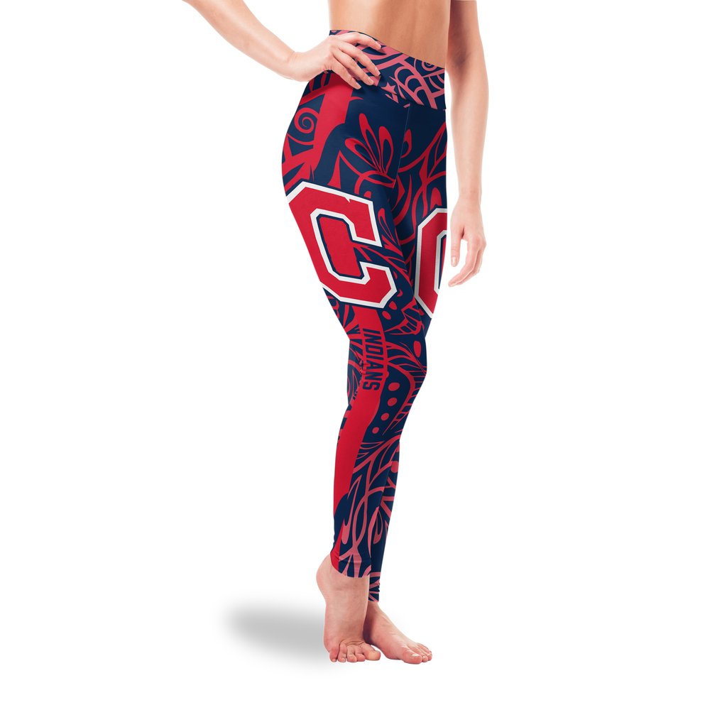 Curly-Line-Charming-Daily-Fashion-Cleveland-Indians-Leggings-1