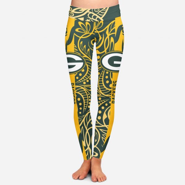 Curly Line Charming Daily Fashion Green Bay Packers Leggings