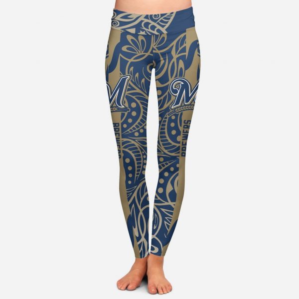 Curly Line Charming Daily Fashion Milwaukee Brewers Leggings