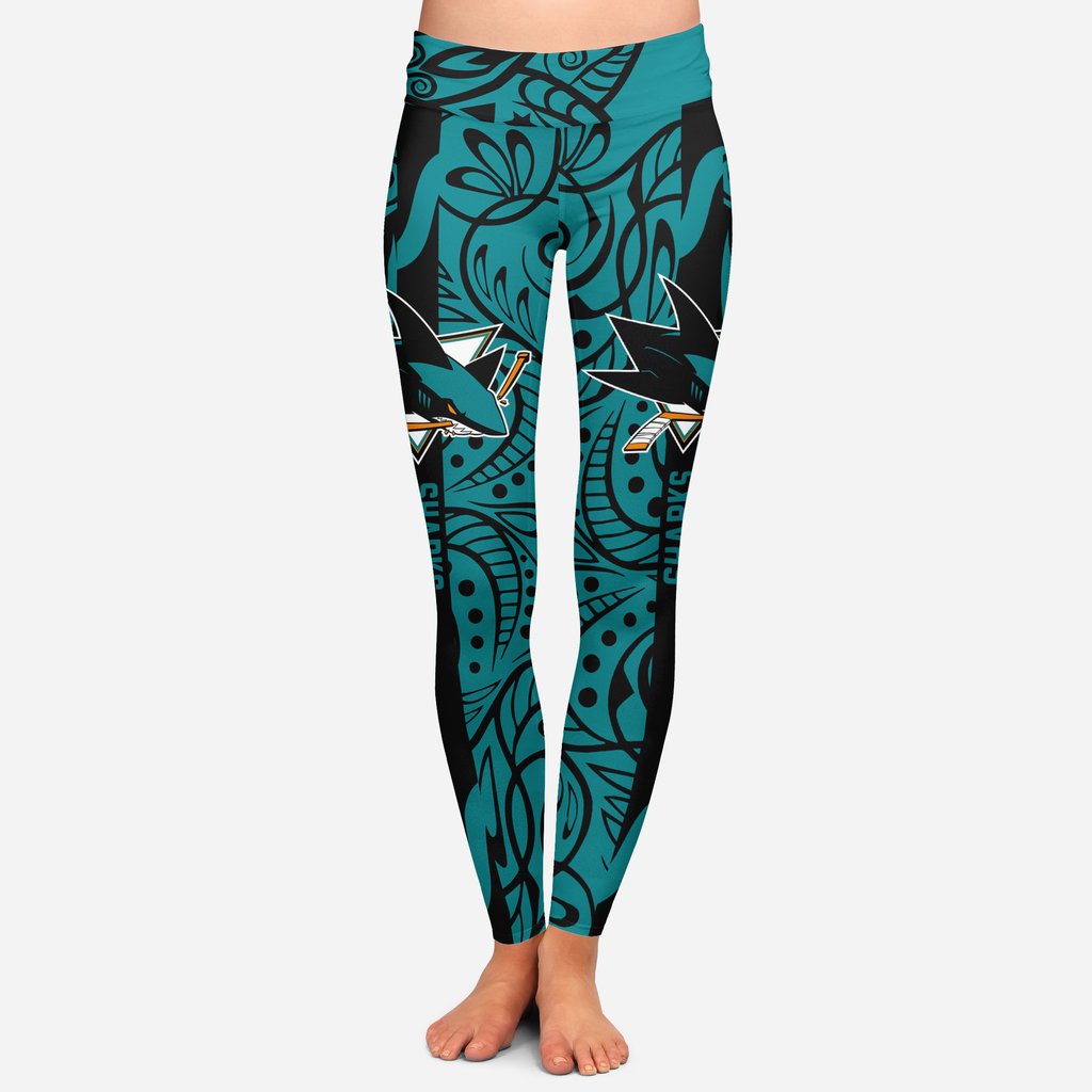 Curly Line Charming Daily Fashion San Jose Sharks Leggings Curly Line Charming Daily Fashion San Jose Sharks Leggings