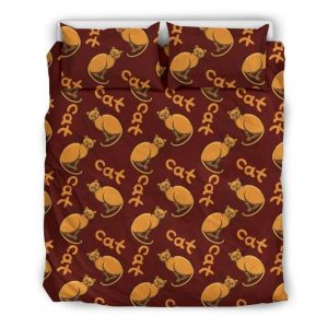 Cute Brown Cats Duvet Cover and Pillowcase Set Bedding Set