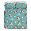 Cute Cow And Daisy Flower Pattern Print Duvet Cover and Pillowcase Set Bedding Set