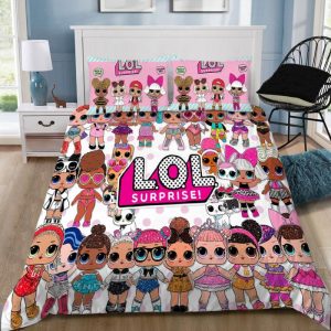 Cute Pink L O L Surprise Duvet Cover and Pillowcase Set Bedding Set 247
