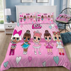 Cute Pink L O L Surprise Duvet Cover and Pillowcase Set Bedding Set 210