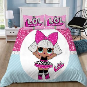 Cute Pink L O L Surprise Duvet Cover and Pillowcase Set Bedding Set 223