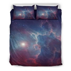 Dark Universe Galaxy Deep Space Print Duvet Cover and Pillowcase Set Bedding Set
