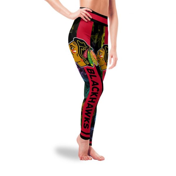 Mysterious Smoke Colors Chicago Blackhawks Leggings