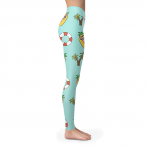 Pineapple Pool Float Beach Pattern Chihuahua Leggings