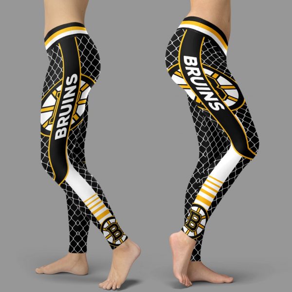 Single Small Line Circle Stylish Fashion Boston Bruins Leggings