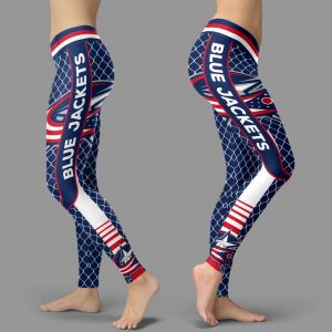 Single Small Line Circle Stylish Fashion Columbus Blue Jackets Leggings