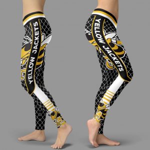 Single Small Line Circle Stylish Fashion Georgia Tech Yellow Jackets Leggings
