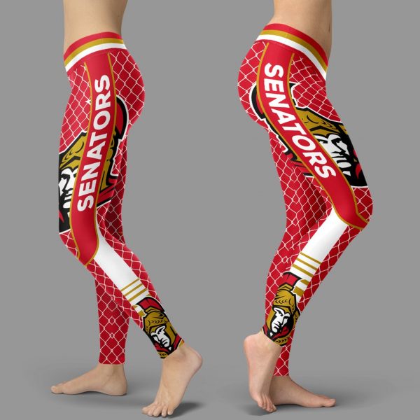 Single Small Line Circle Stylish Fashion Ottawa Senators Leggings