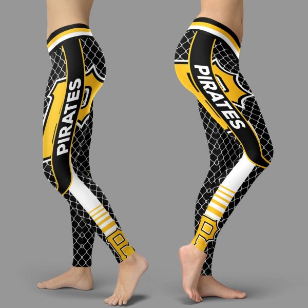 Single Small Line Circle Stylish Fashion Pittsburgh Pirates Leggings