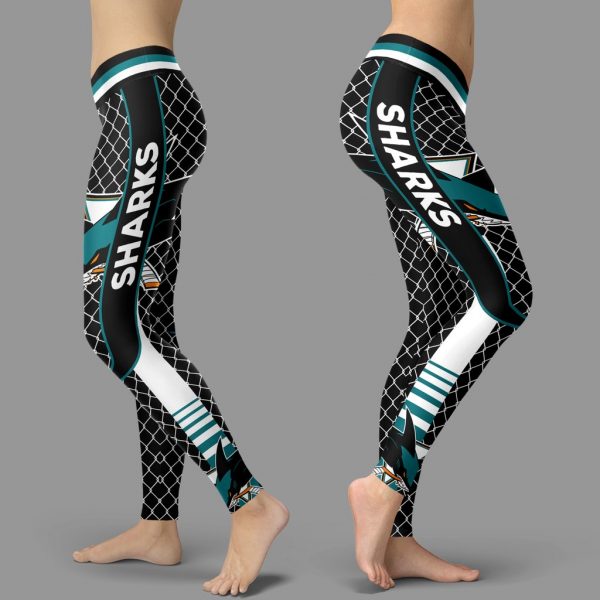 Single Small Line Circle Stylish Fashion San Jose Sharks Leggings