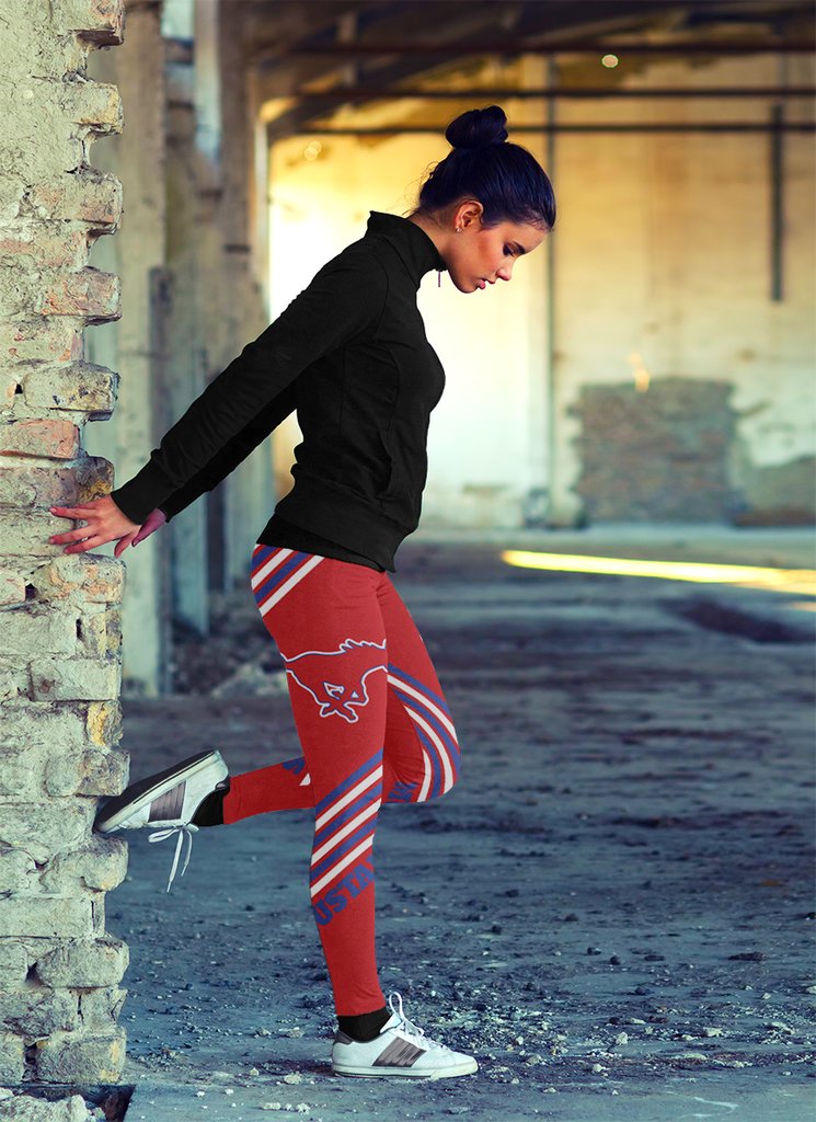 Straight-Cute-Beautiful-Attractive-SMU-Mustangs-Leggings-1