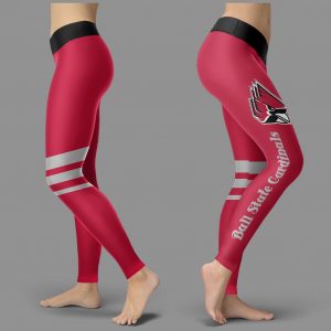 Through Great Logo Spread Body Striped Circle Ball State Cardinals Leggings