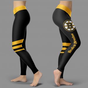 Through Great Logo Spread Body Striped Circle Boston Bruins Leggings