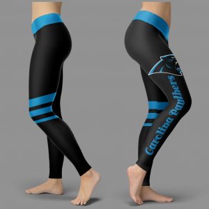 Through Great Logo Spread Body Striped Circle Carolina Panthers Leggings