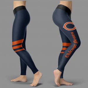 Through Great Logo Spread Body Striped Circle Chicago Bears Leggings