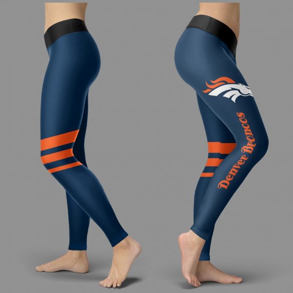 Through Great Logo Spread Body Striped Circle Denver Broncos Leggings