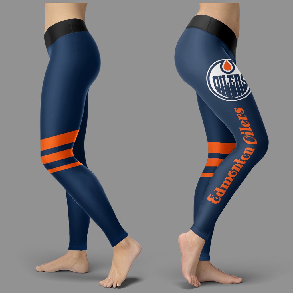 Through Great Logo Spread Body Striped Circle Edmonton Oilers Leggings Through Great Logo Spread Body Striped Circle Edmonton Oilers Leggings