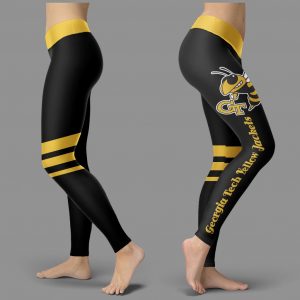 Through Great Logo Spread Body Striped Circle Georgia Tech Yellow Jackets Leggings