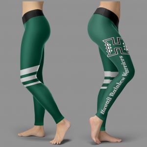 Through Great Logo Spread Body Striped Circle Hawaii Rainbow Warriors Leggings