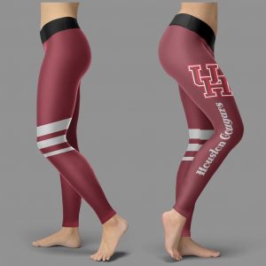 Through Great Logo Spread Body Striped Circle Houston Cougars Leggings