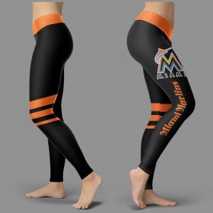 Through Great Logo Spread Body Striped Circle Miami Marlins Leggings