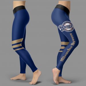 Through Great Logo Spread Body Striped Circle Milwaukee Brewers Leggings