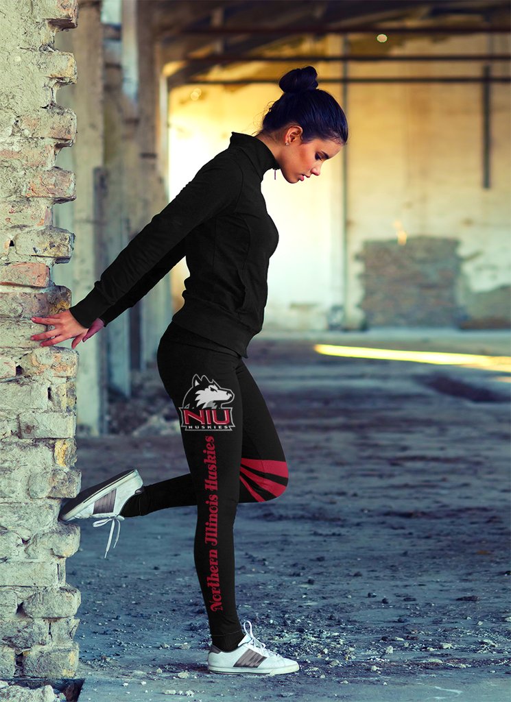 Through-Great-Logo-Spread-Body-Striped-Circle-Northern-Illinois-Huskies-Leggings-1