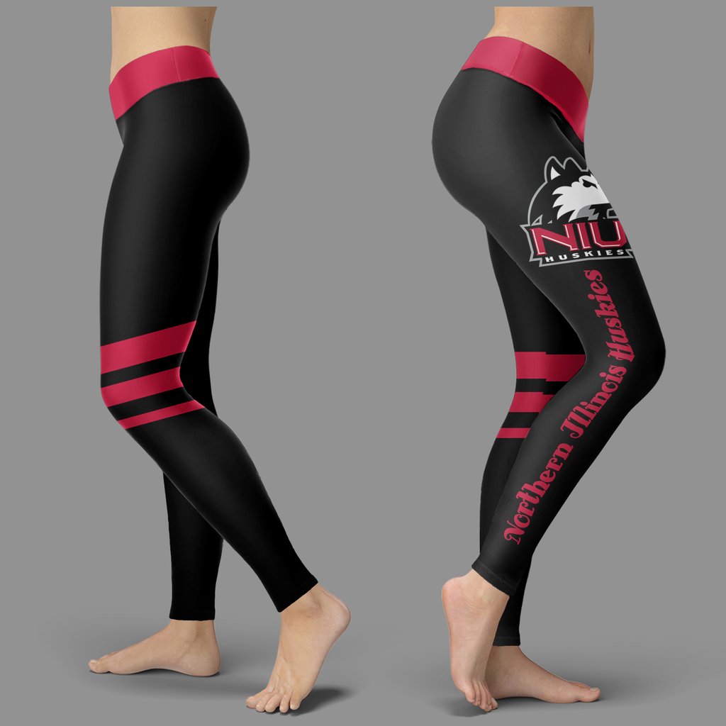 Through Great Logo Spread Body Striped Circle Northern Illinois Huskies Leggings Through Great Logo Spread Body Striped Circle Northern Illinois Huskies Leggings