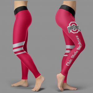 Through Great Logo Spread Body Striped Circle Ohio State Buckeyes Leggings