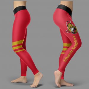 Through Great Logo Spread Body Striped Circle Ottawa Senators Leggings