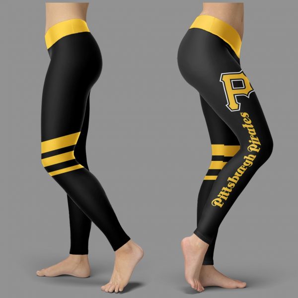 Through Great Logo Spread Body Striped Circle Pittsburgh Pirates Leggings