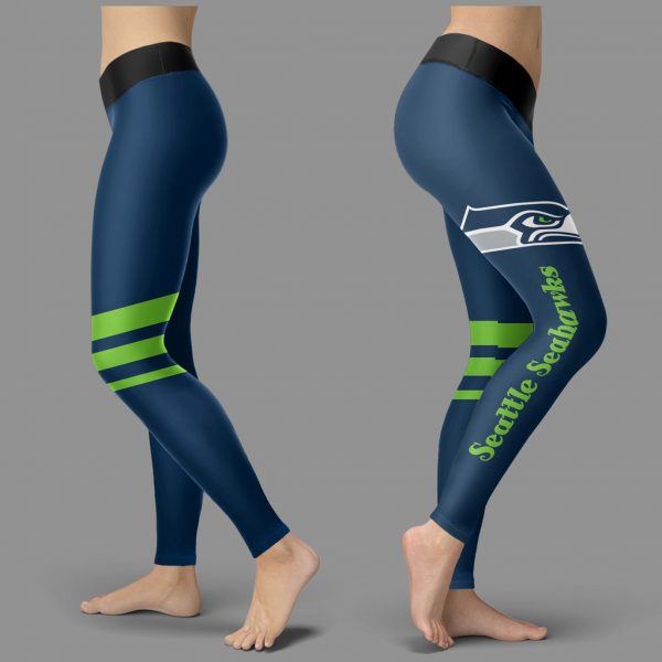 Through Great Logo Spread Body Striped Circle Seattle Seahawks Leggings