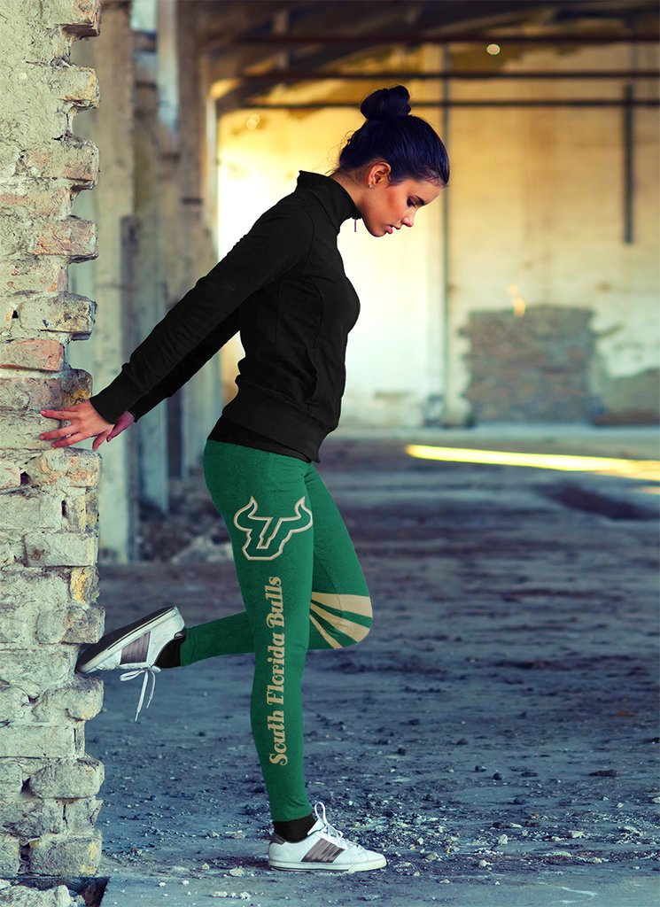 Through-Great-Logo-Spread-Body-Striped-Circle-South-Florida-Bulls-Leggings-1
