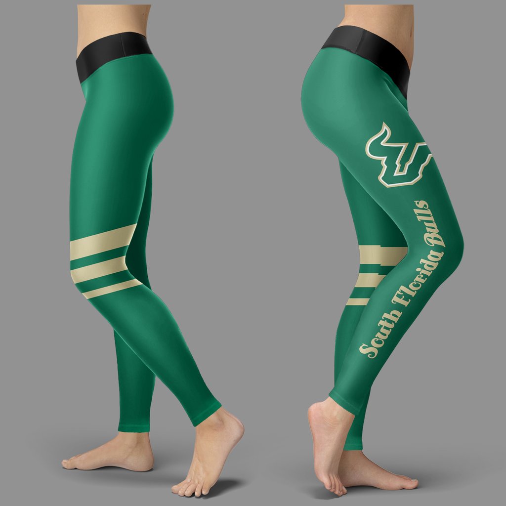 Through Great Logo Spread Body Striped Circle South Florida Bulls Leggings Through Great Logo Spread Body Striped Circle South Florida Bulls Leggings
