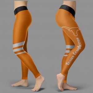 Through Great Logo Spread Body Striped Circle Texas Longhorns Leggings