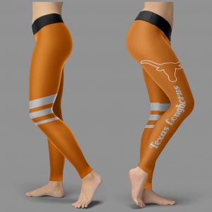 Through Great Logo Spread Body Striped Circle Texas Longhorns Leggings