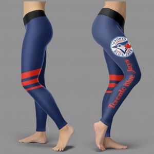 Through Great Logo Spread Body Striped Circle Toronto Blue Jays Leggings