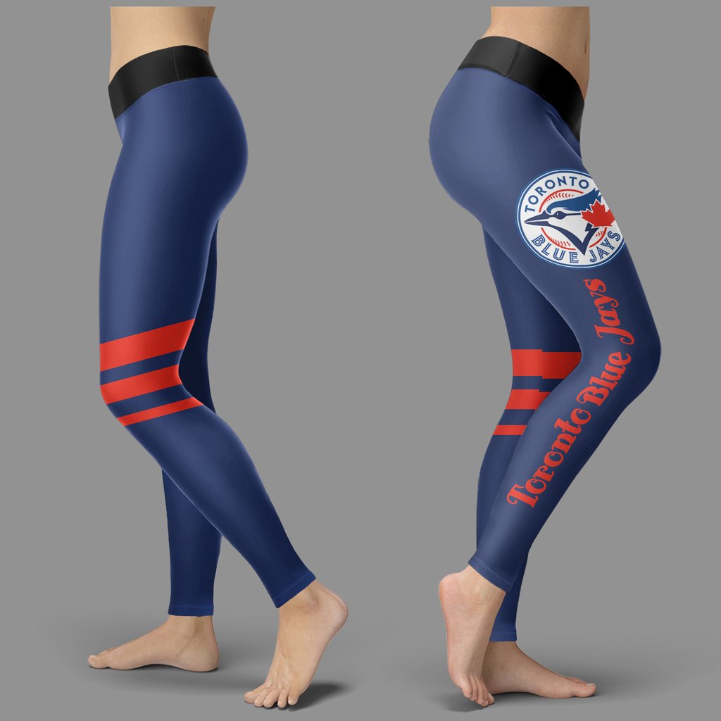 Through Great Logo Spread Body Striped Circle Toronto Blue Jays Leggings Through Great Logo Spread Body Striped Circle Toronto Blue Jays Leggings